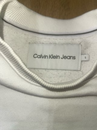 Sudadera Calvin Klein Jeans Blanca Talla S