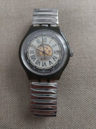 Reloj Swatch Automático Esqueleto Plata Blanco