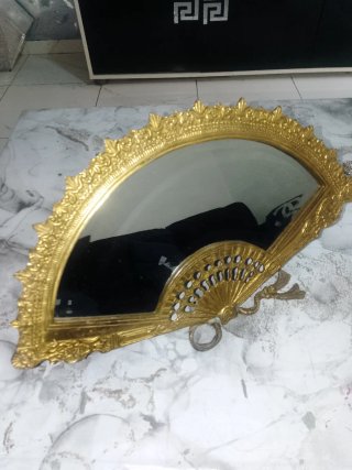 Espejo Decorativo Dorado Abanico