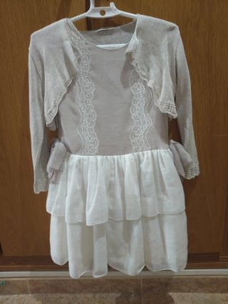 Vestido Atelier de Candela Beige y Blanco