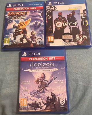 Pack 3 Juegos PS4: Ratchet & Clank, UFC 4, Horizon