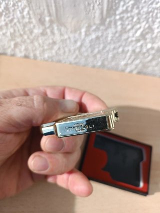 Encendedor Vintage Chris Colt Pistola oro
