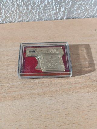 Encendedor Vintage Chris Colt Pistola oro