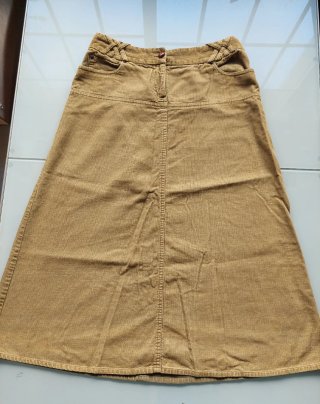 Falda midi pana H&M verde oliva