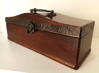 Caja grande vintage, cofre de madera antiguo