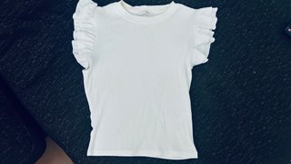 Top Zara volantes blanco
