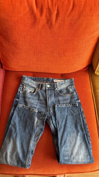 Pantalón tejano recto azul
