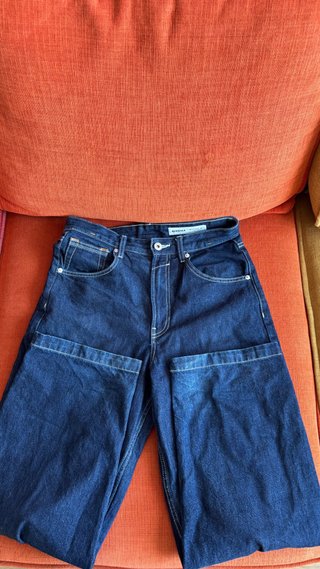 Pantalones anchos Bershka azul marino