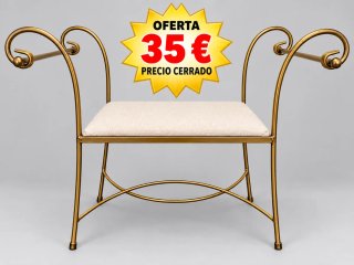 Scarpiera in forgia e rivestimento beige/dorato
