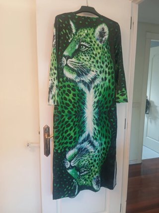 Ocasión Kaftán con estampado de leopardo verde