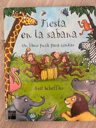 Fiesta en la sabana Libro puzzle, Axel Scheffler