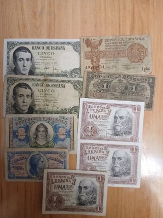 Lote de 52 Billetes Antiguos Españoles