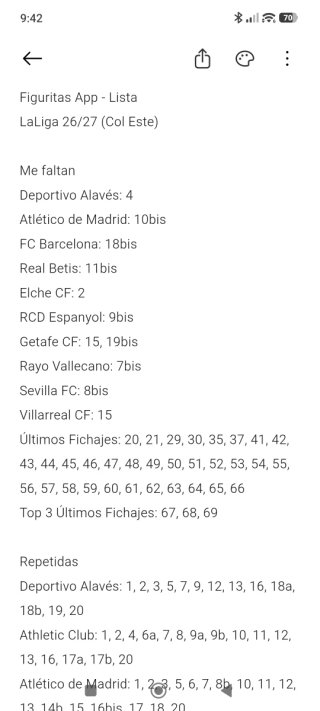 Cromos Liga 26/27