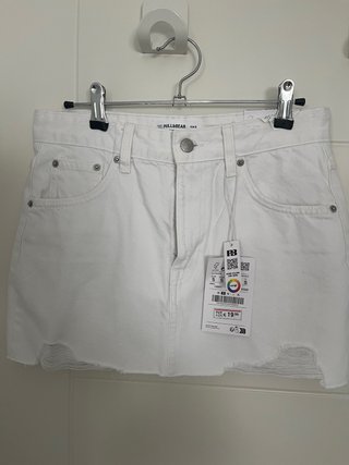 Falda vaquera blanca Pull&Bear