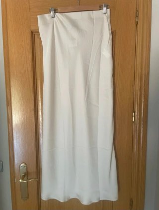 Falda satinada Larga Beige Talla L