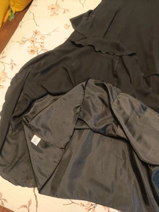 Vestido fiesta negro - capas gasa y lentejuelas