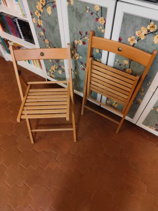 Set di 2 sedie pieghevoli in legno di faggio