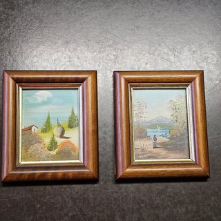 Coppia di quadretti dipinti a olio