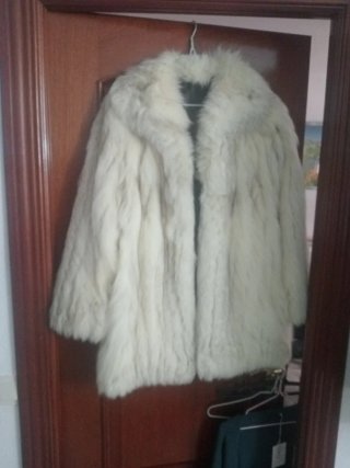 Chaquetón de pelo de zorro blanco