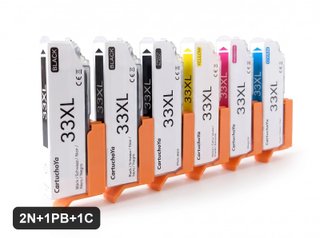 Cartuchos compatibles con Epson 33XL · 2N+1PB+1C