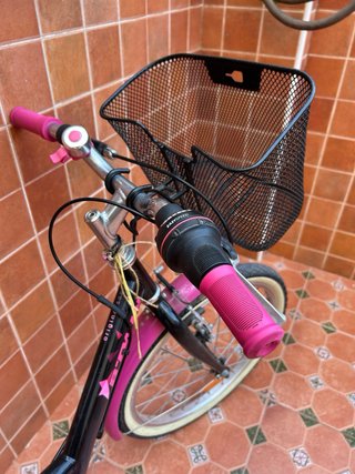 Bicicleta niña BTWIN rosa y negra