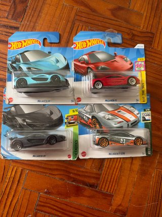 Hot Wheels McLaren P1, F1, F1 GTR (4 coches)