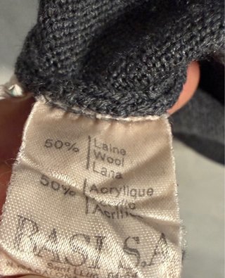 Jersey Lacoste Lana Gris Vintage Talla L