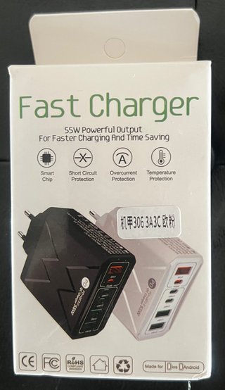 Cargador Rápido 55W USB-A y USB-C