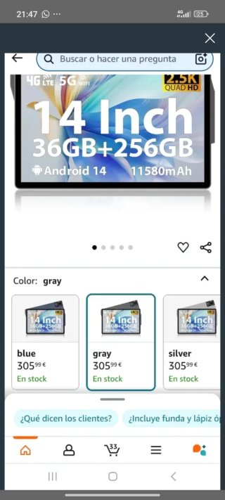 Tablet 14 Pollici 256GB