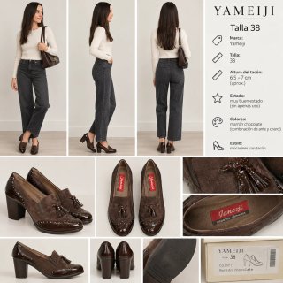 Mocasines Yameiji Marrón Chocolate Talla 38