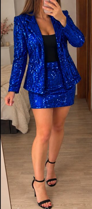 Conjunto de lentejuelas azul