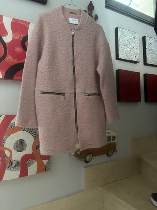 Chaquetón Trenca Rosa Bershka Talla M