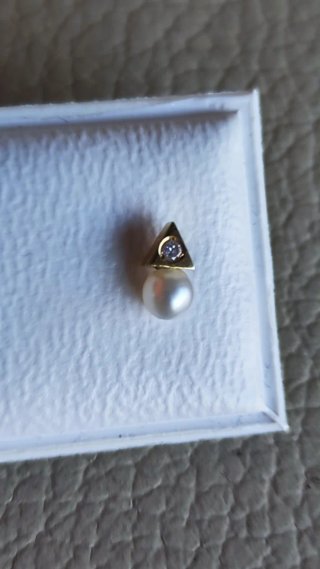 Pendientes oro perla y circonitas bebé nuevos
