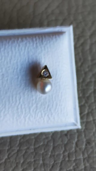 Pendientes oro perla y circonitas bebé nuevos