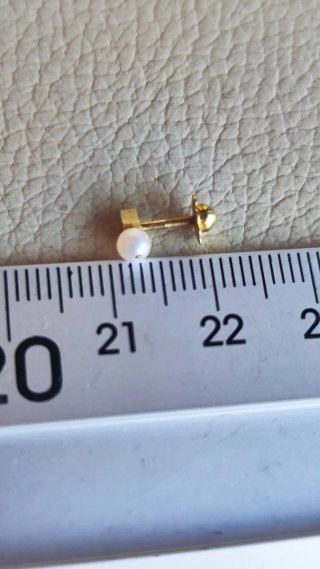 Pendientes oro perla y circonitas bebé nuevos