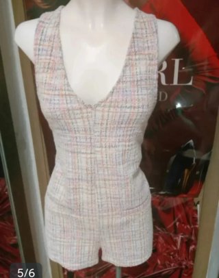 Mono corto de tweed multicolor