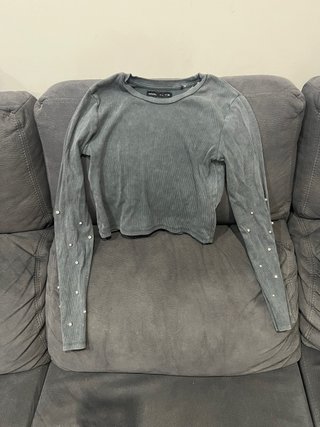 Camiseta Lefties Gris con Perlas Talla M