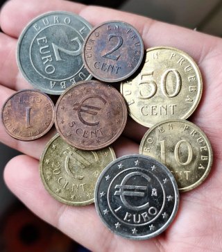 Monedas prueba euros Churriana.