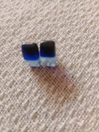 Pendientes cristal azul y blanco