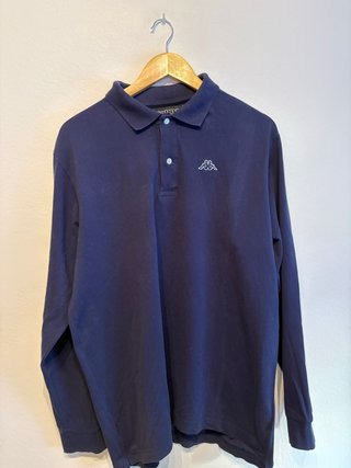 Polo Kappa Manga Larga Azul Marino XL Vintage