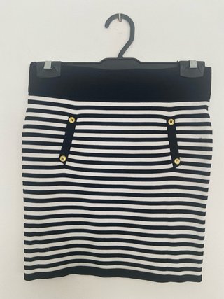 Falda corta rayas Blanco Talla S