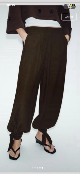 Pantalón bombacho marrón talla XS
