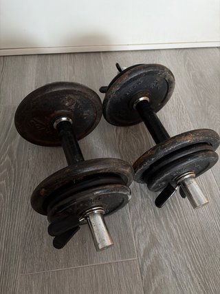 Mancuernas ajustables con discos