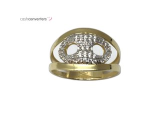 sortija oro 18k con piedra con circonita