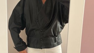 Cazadora de piel negra vintage