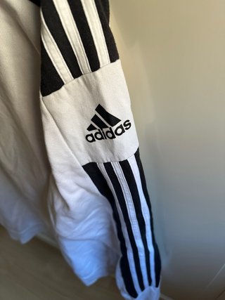 Sudadera Adidas Blanca Rayas Negras Talla M