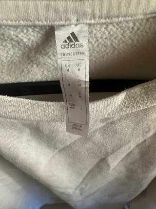 Sudadera Adidas Blanca Rayas Negras Talla M