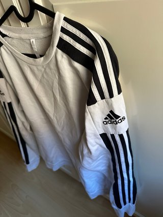 Sudadera Adidas Blanca Rayas Negras Talla M