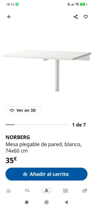Mesa plegable de pared IKEA Norberg