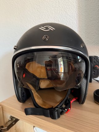 Casco Jet Negro Mate